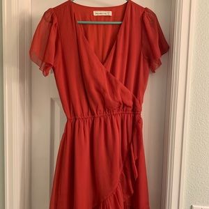 Delicate cranberry work or cocktail dress